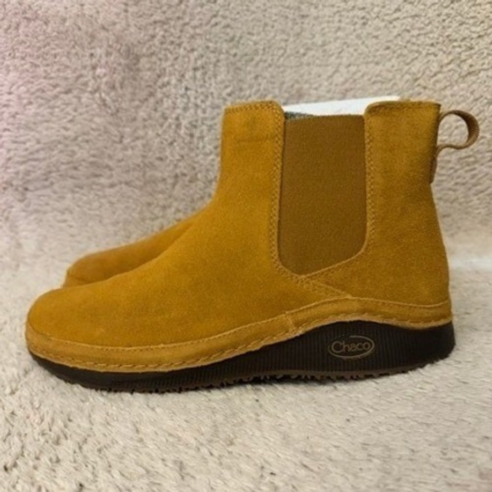 Chaco Paonia Chelsea Boots Womens 8 Caramel Brown Suede Waterproof JCH109288 - Picture 3 of 8